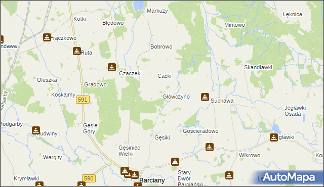 mapa Główczyno, Główczyno na mapie Targeo