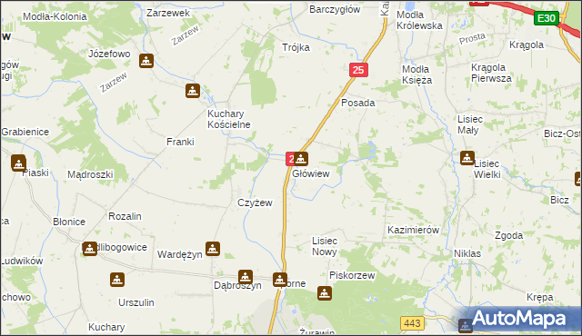 mapa Główiew, Główiew na mapie Targeo