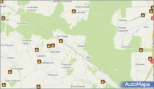 mapa Główne, Główne na mapie Targeo