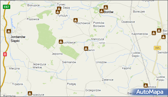 mapa Głownin, Głownin na mapie Targeo