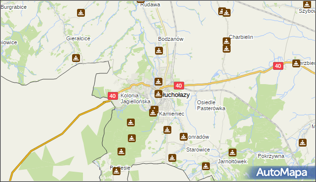 mapa Głuchołazy, Głuchołazy na mapie Targeo