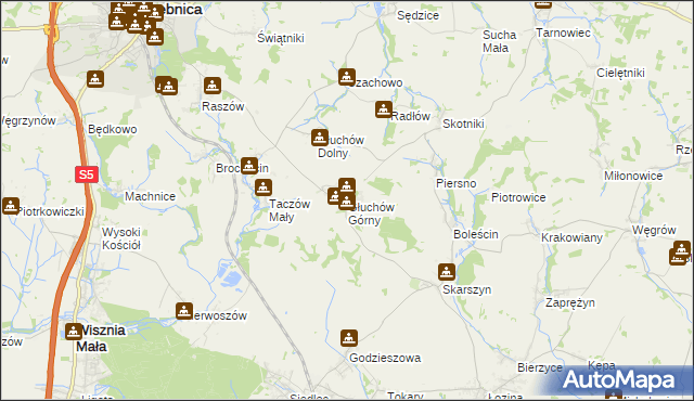 mapa Głuchów Górny, Głuchów Górny na mapie Targeo