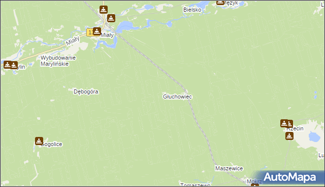 mapa Głuchowiec, Głuchowiec na mapie Targeo