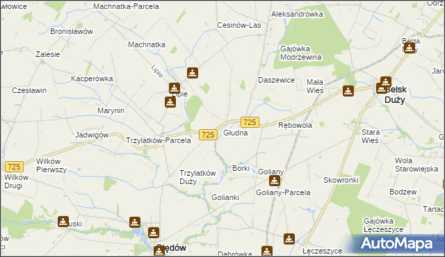 mapa Głudna, Głudna na mapie Targeo