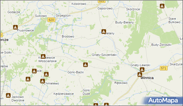 mapa Gnaty-Szczerbaki, Gnaty-Szczerbaki na mapie Targeo