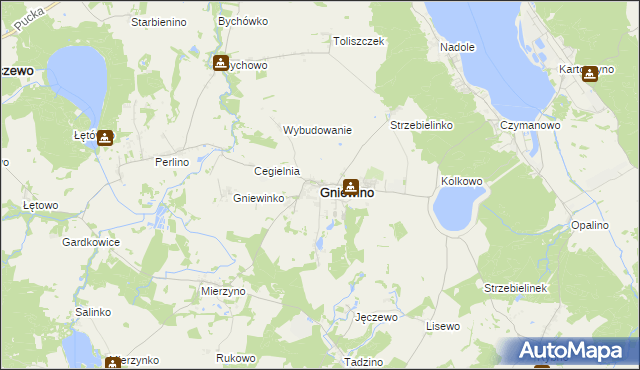 mapa Gniewino, Gniewino na mapie Targeo