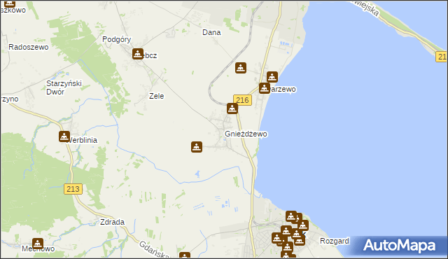 mapa Gnieżdżewo, Gnieżdżewo na mapie Targeo