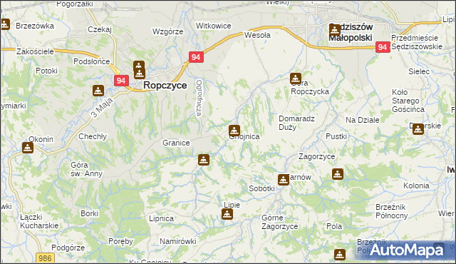 mapa Gnojnica, Gnojnica na mapie Targeo