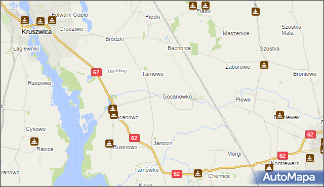 mapa Gocanówko, Gocanówko na mapie Targeo