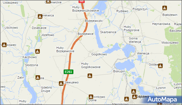 mapa Gogółkowo, Gogółkowo na mapie Targeo