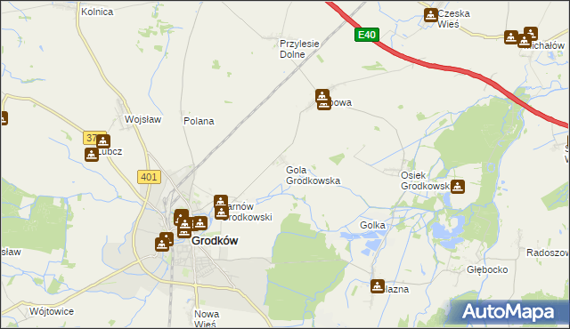 mapa Gola Grodkowska, Gola Grodkowska na mapie Targeo