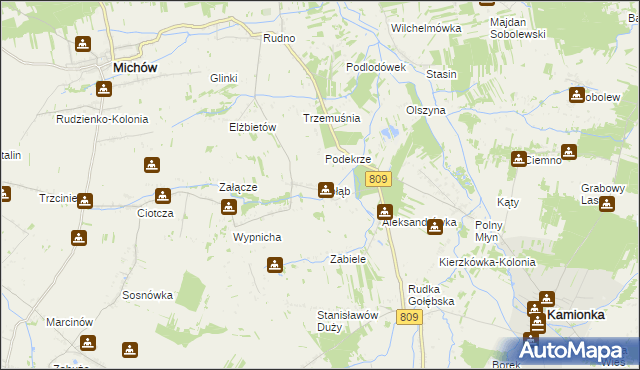 mapa Gołąb gmina Michów, Gołąb gmina Michów na mapie Targeo