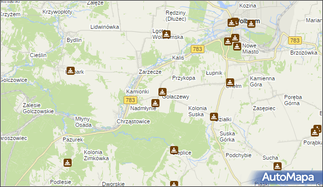 mapa Gołaczewy, Gołaczewy na mapie Targeo