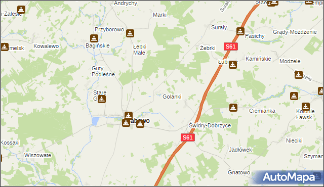 mapa Golanki, Golanki na mapie Targeo