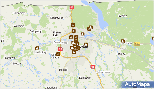 mapa Gołdap, Gołdap na mapie Targeo