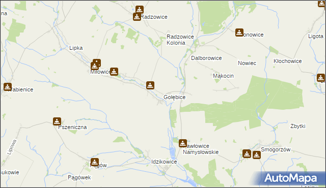 mapa Gołębice, Gołębice na mapie Targeo