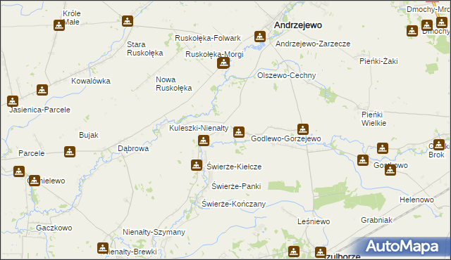 mapa Gołębie-Leśniewo, Gołębie-Leśniewo na mapie Targeo