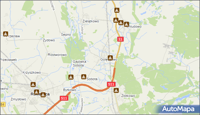 mapa Golęczewo, Golęczewo na mapie Targeo