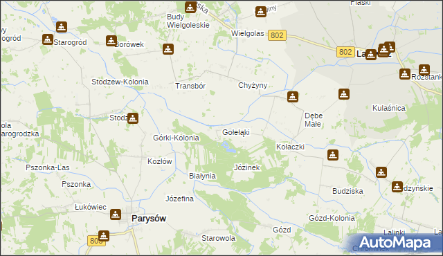 mapa Gołełąki, Gołełąki na mapie Targeo