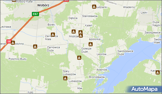 mapa Golesze Duże, Golesze Duże na mapie Targeo