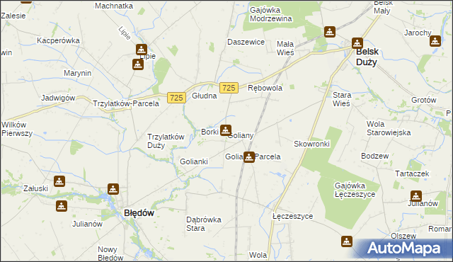 mapa Goliany, Goliany na mapie Targeo