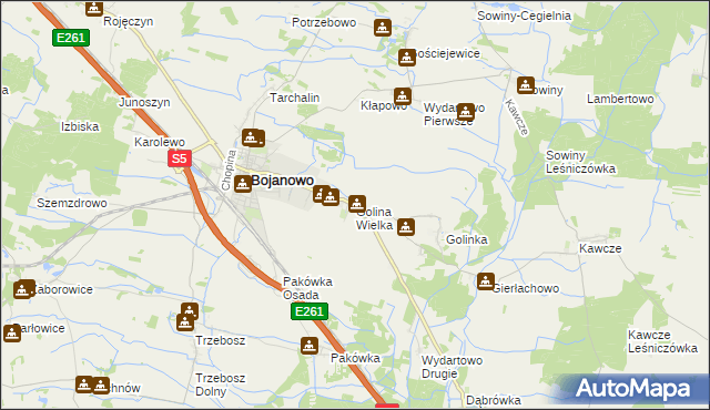 mapa Golina Wielka, Golina Wielka na mapie Targeo