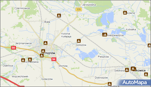 mapa Goliszów, Goliszów na mapie Targeo