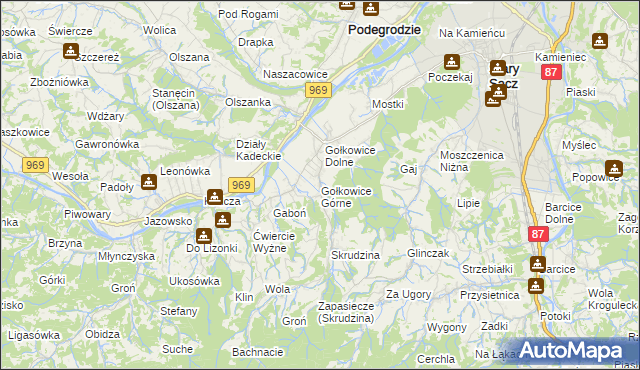 mapa Gołkowice Górne, Gołkowice Górne na mapie Targeo