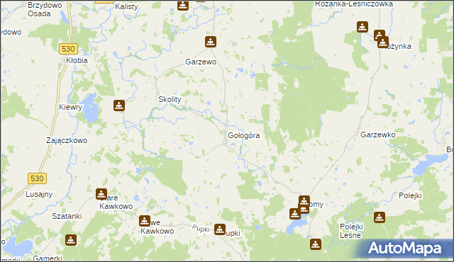 mapa Gołogóra gmina Świątki, Gołogóra gmina Świątki na mapie Targeo