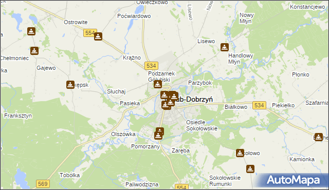 mapa Golub-Dobrzyń, Golub-Dobrzyń na mapie Targeo