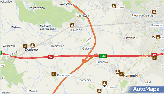 mapa Gołuski, Gołuski na mapie Targeo