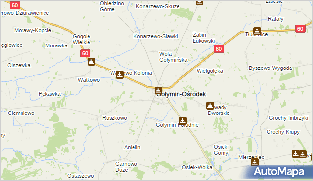 mapa Gołymin-Ośrodek, Gołymin-Ośrodek na mapie Targeo