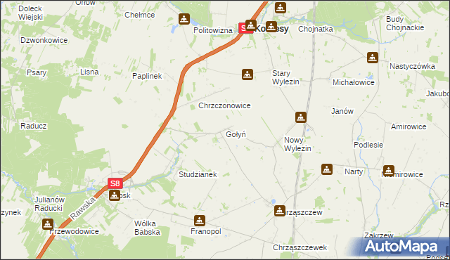 mapa Gołyń, Gołyń na mapie Targeo