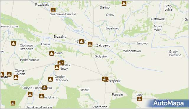 mapa Gołystok, Gołystok na mapie Targeo