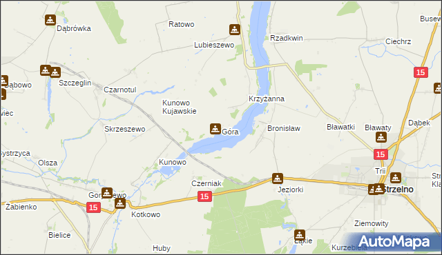 mapa Góra gmina Mogilno, Góra gmina Mogilno na mapie Targeo