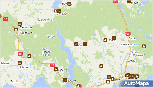 mapa Góra gmina Orzysz, Góra gmina Orzysz na mapie Targeo