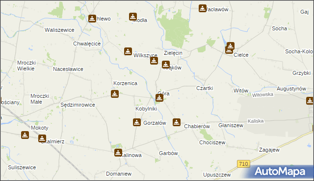 mapa Góra gmina Warta, Góra gmina Warta na mapie Targeo