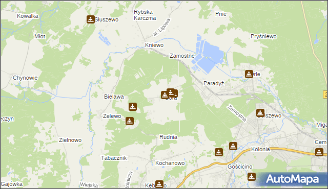 mapa Góra gmina Wejherowo, Góra gmina Wejherowo na mapie Targeo