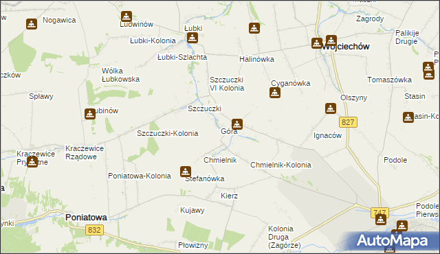 mapa Góra gmina Wojciechów, Góra gmina Wojciechów na mapie Targeo