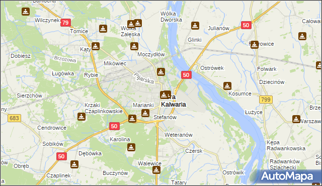 mapa Góra Kalwaria, Góra Kalwaria na mapie Targeo