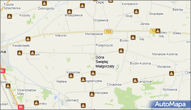 mapa Góra Świętej Małgorzaty, Góra Świętej Małgorzaty na mapie Targeo