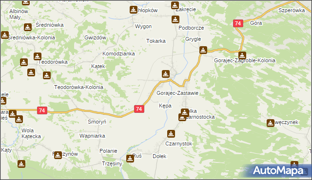 mapa Gorajec-Zastawie, Gorajec-Zastawie na mapie Targeo