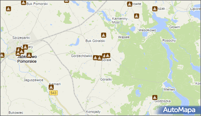 mapa Górale gmina Jabłonowo Pomorskie, Górale gmina Jabłonowo Pomorskie na mapie Targeo