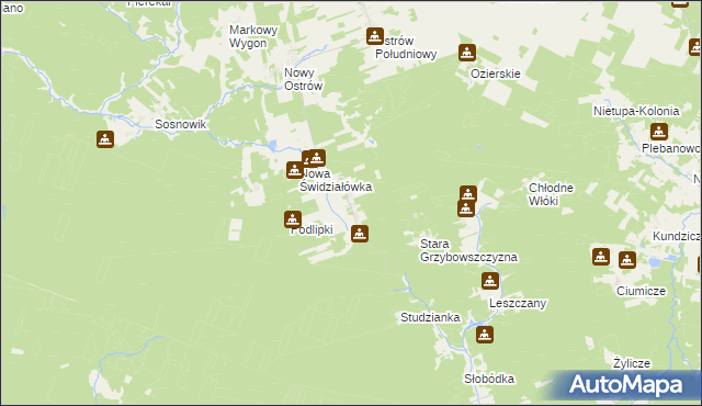 mapa Górany gmina Krynki, Górany gmina Krynki na mapie Targeo