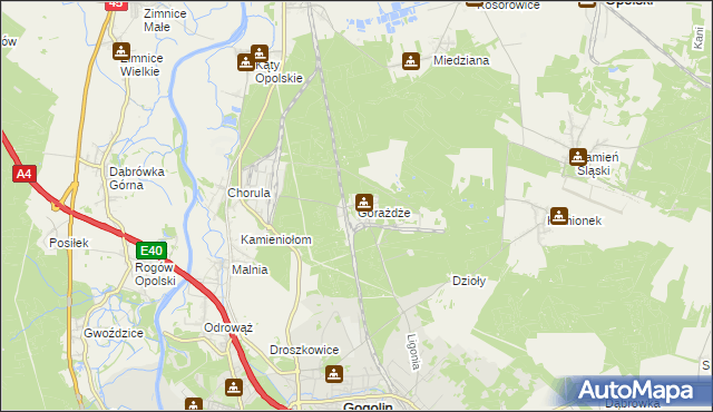 mapa Górażdże, Górażdże na mapie Targeo