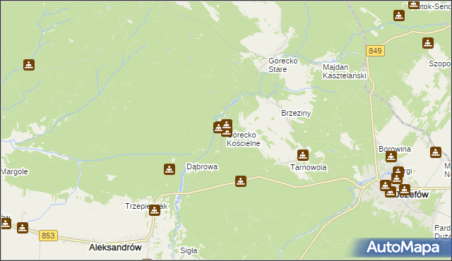 mapa Górecko Kościelne, Górecko Kościelne na mapie Targeo