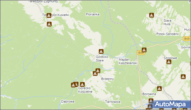 mapa Górecko Stare, Górecko Stare na mapie Targeo