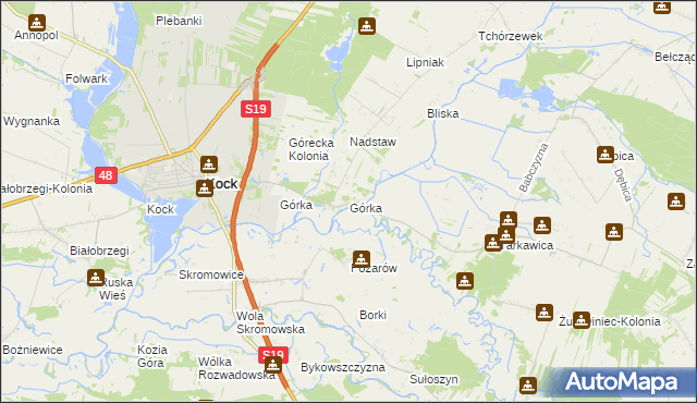 mapa Górka gmina Kock, Górka gmina Kock na mapie Targeo