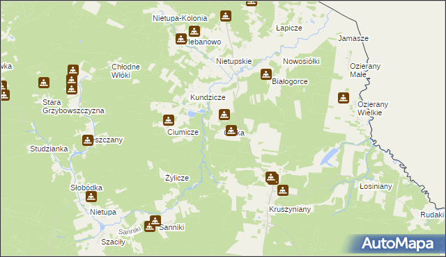 mapa Górka gmina Krynki, Górka gmina Krynki na mapie Targeo