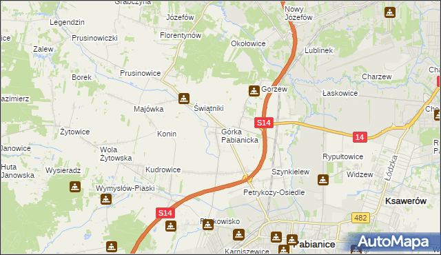 mapa Górka Pabianicka, Górka Pabianicka na mapie Targeo